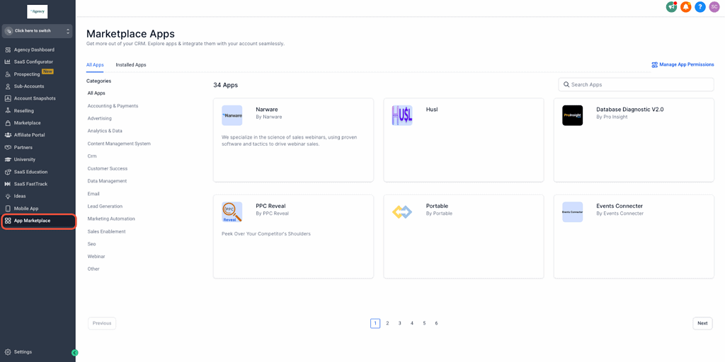 gohighlevel app marketplace