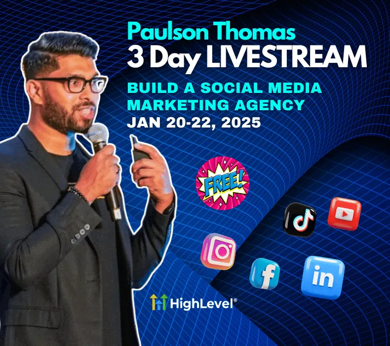 Free 3-Day Workshop: Build Your Social Media Marketing Agency with HighLevel (Jan 20–22)