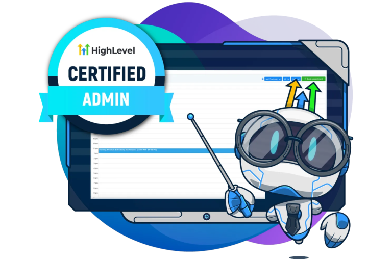 Digital badge icons representing HighLevel certification benefits