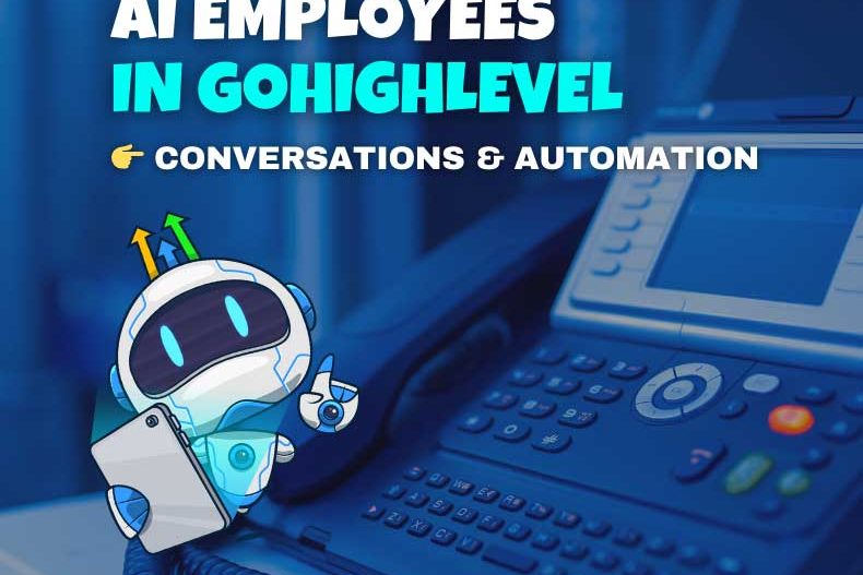GoHighLevel AI employee role cards for chat, voice, and automation