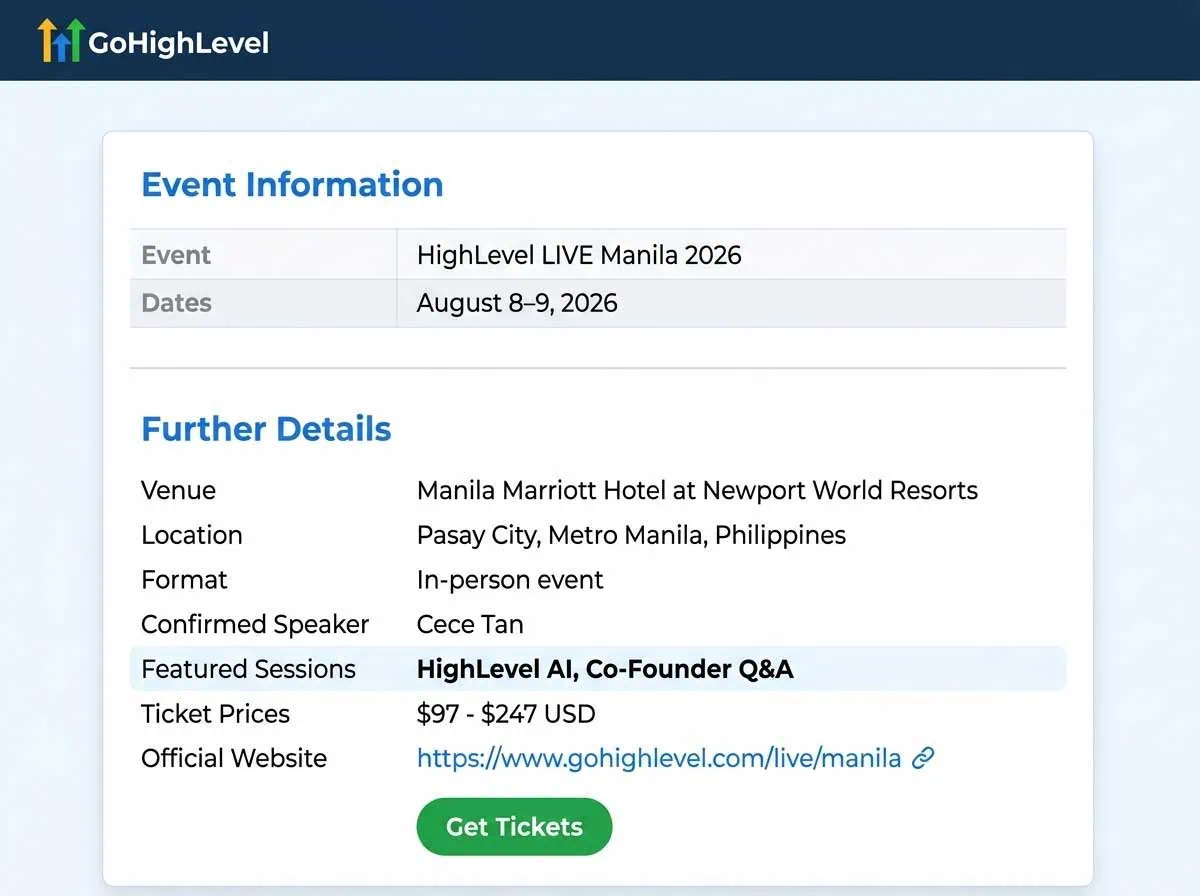 HighLevel Live Manila