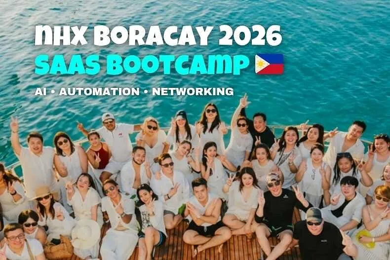 NHX Boracay 2026 SaaS Bootcamp attendees networking in Boracay Philippines