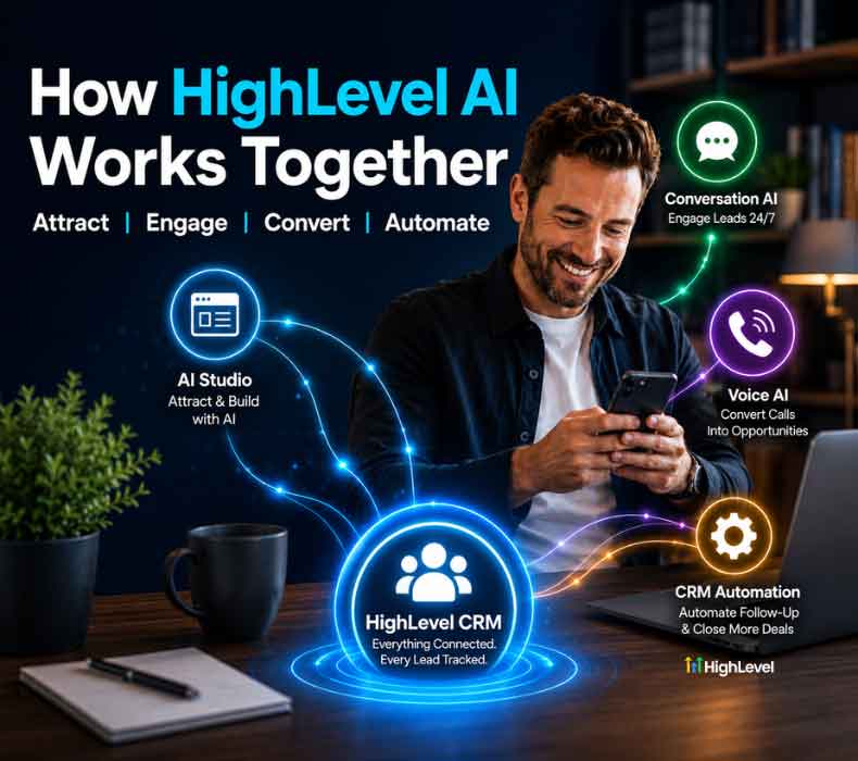 How GoHighLevel’s AI Tools Work Together to Attract, Engage, Convert, and Automate Your Business