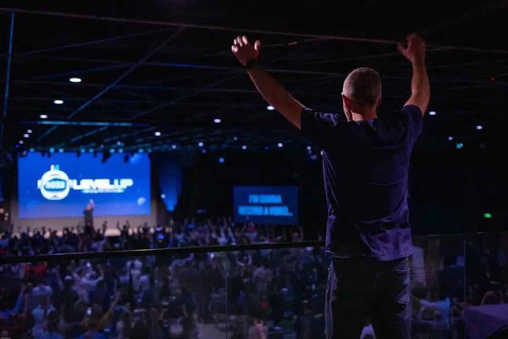 Audience watching the main stage at GoHighLevel LevelUp Summit 2026